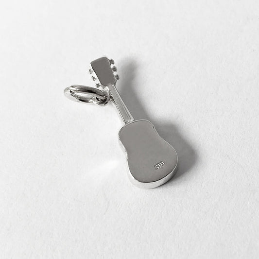 High quality acoustic guitar charm sterling silver pendant Charmarama Charms