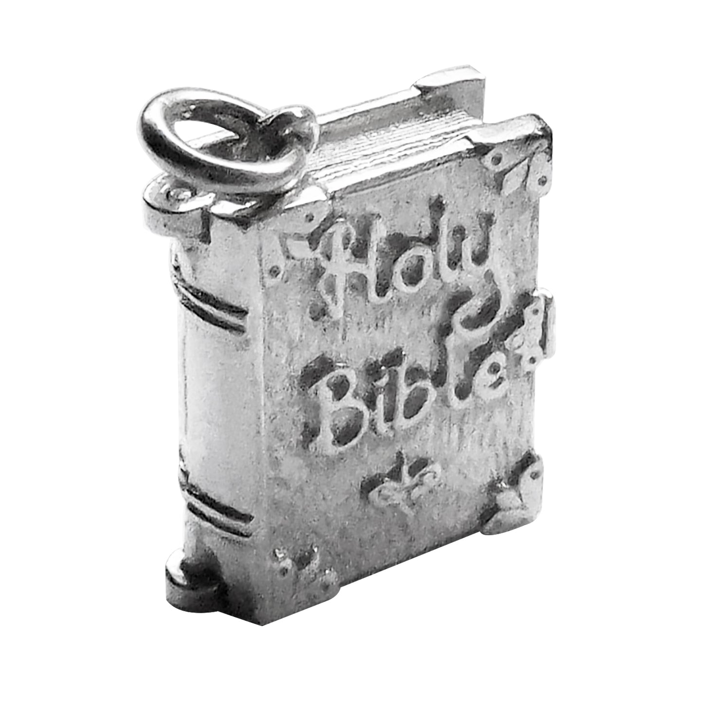 Holy Bible Charm Opening Sterling Silver or Gold Pendant