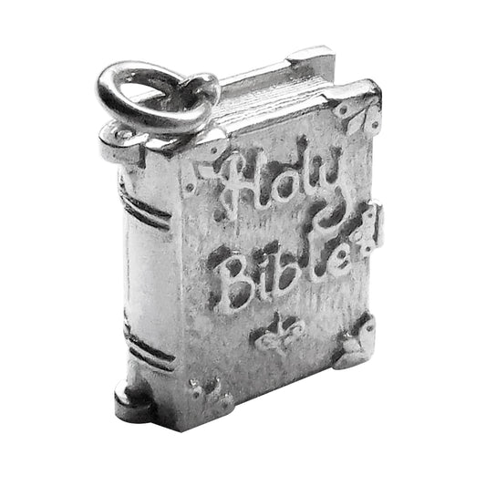 Holy Bible Charm Opening Sterling Silver or Gold Pendant