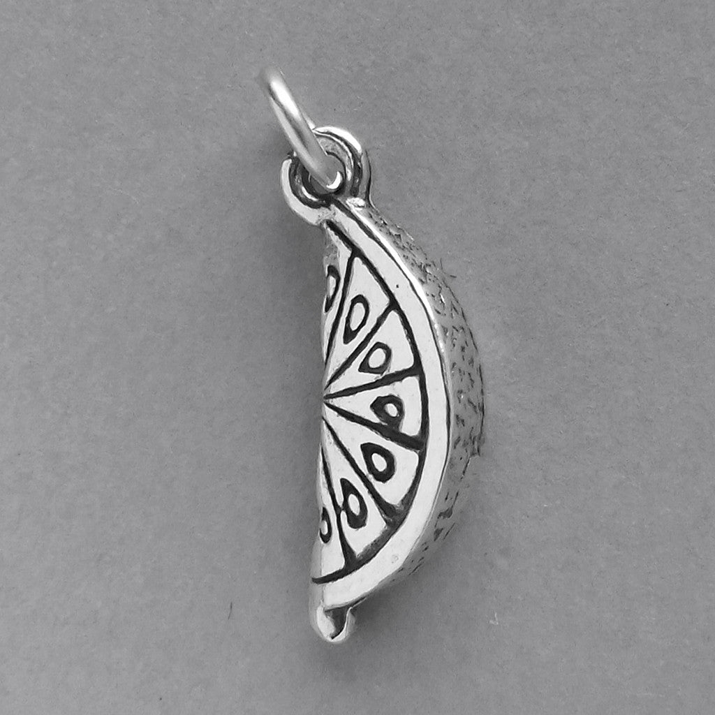 Lemon Slice Charm Sterling Silver Fruit Pendant