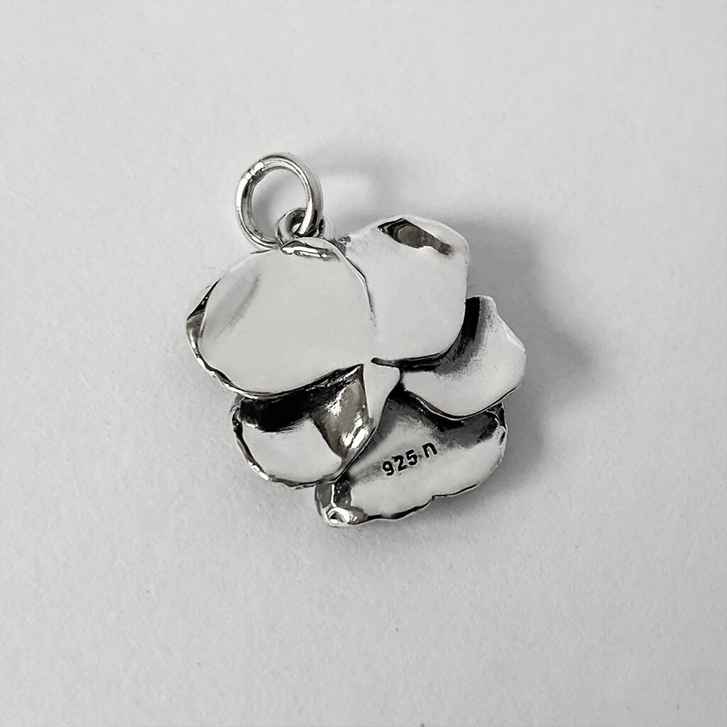 sterling silver pansy charm