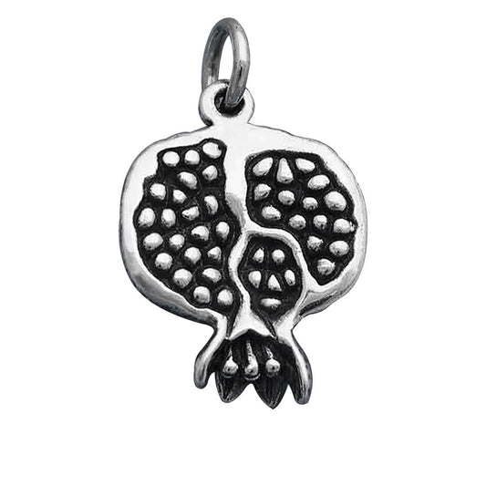 Pomegranate Charm sterling silver fruit pendant