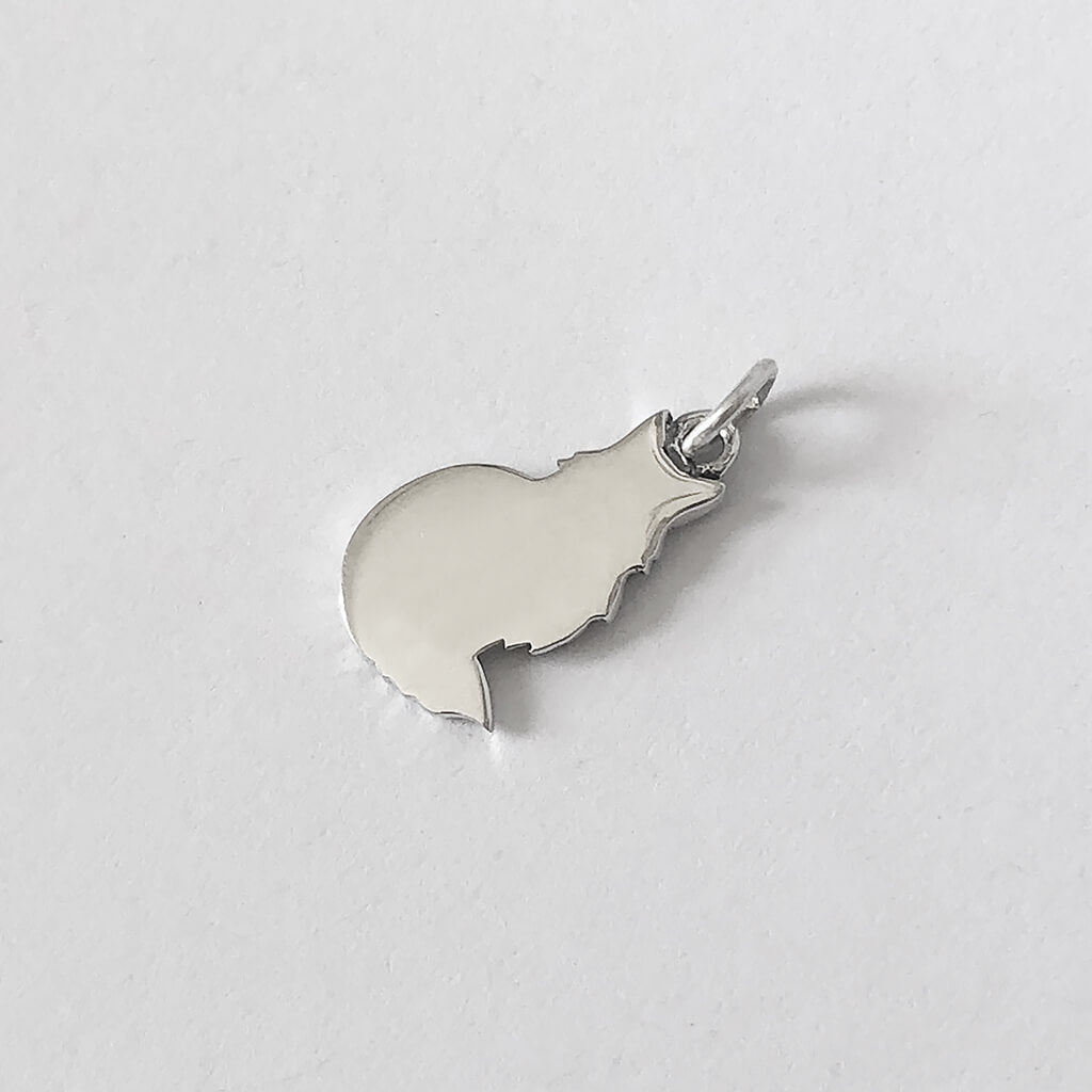 cat pendant in sterling silver