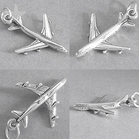 aeroplane charm sterling silver travel souvenir pendant