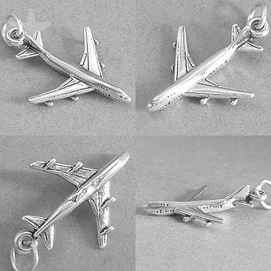 aeroplane charm sterling silver travel souvenir pendant