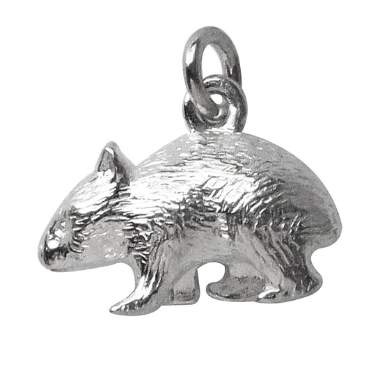 wombat charm in sterling silver