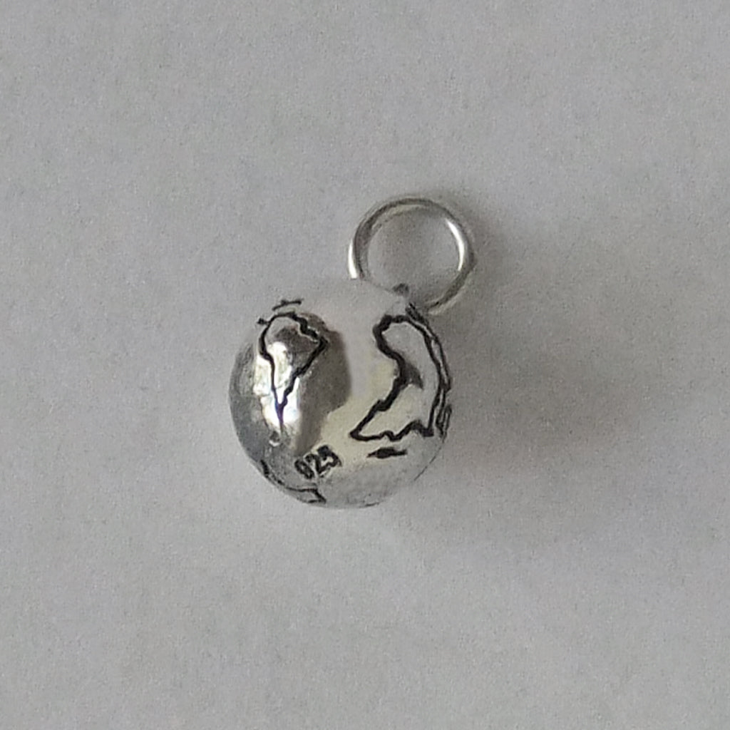 sterling silver world globe charm